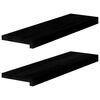 vidaXL vindueskarme 2 stk brunsort 70x20x2 cm massivt egetr&aelig;