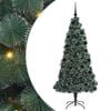 vidaXL Kunstig Forbelyst Juletree med Kugles&aelig;t Gr&oslash;n 210 cm PET