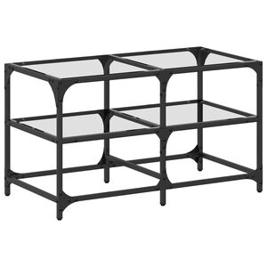 vidaXL sofabord med transparent glastop 78,5x40x45 cm st&aring;l