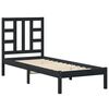 vidaXL sengeramme 75x190 cm Small Single massivt tr&aelig; sort
