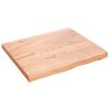 vidaXL bordplade til badev&aelig;relse 60x50x(2-4) cm massivt tr&aelig; lysebrun