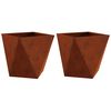vidaXL Plantekasse 2 pcs Rusten 40 x 40 x 40 cm Cortenst&aring;l