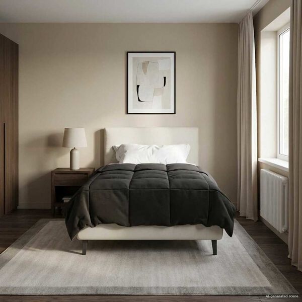 vidaXL Hel&aring;rs dyne Quilting Antracit 135 x 220 cm Mikrofiber