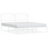 vidaXL sengeramme med sengegavl 183x213 cm metal hvid