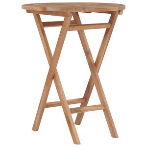 vidaXL foldbart havebord &Oslash; 60 cm massivt teaktr&aelig;