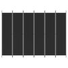 vidaXL 6-panels rumdeler 300x220 cm stof sort