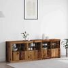 vidaXL Sideboard Gammelt træ 202 x 37 x 67 cm Konstrueret træ