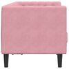 vidaXL 2-personers Chesterfield-sofa med bolsterpuder fløjl pink