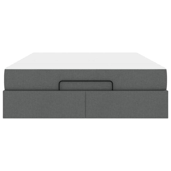 vidaXL Sengeramme med madras med madras 2 pcs D&aelig;mpet Gr&aring; Stof
