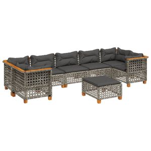 vidaXL sofas&aelig;t til haven 8 dele med hynder polyrattan gr&aring;