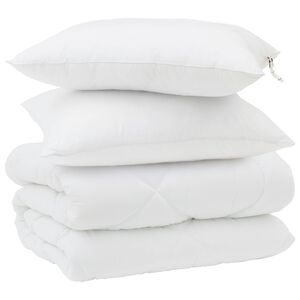 vidaXL Vinter dyne med pude 3 pcs Hvid Microfiber