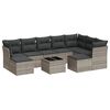 vidaXL sofas&aelig;t til haven 10 dele med hynder polyrattan lysegr&aring;