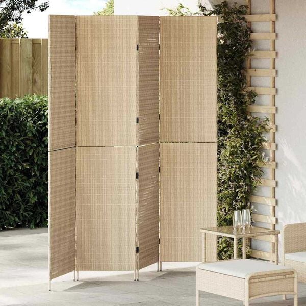 vidaXL Rumdeler Beige 196 x 200 cm polyrattan