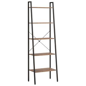 vidaXL stigereol med 5 hylder 56x35x174 cm m&oslash;rkebrun og sort