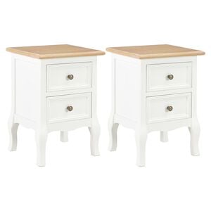 vidaXL sengeborde 2 stk. 35x30x49 cm MDF hvid