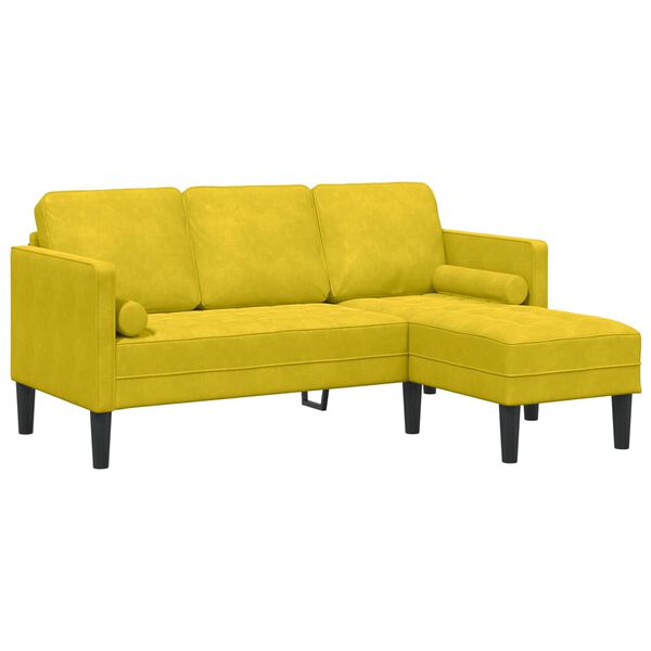 vidaXL Sofa S&aelig;t med pude 2 pcs Gul Polyester