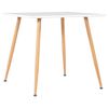 vidaXL spisebord 80,5 x 80,5 x 73 cm MDF hvid og egetr&aelig;sfarve