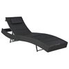 vidaXL liggestol polyrattan og textilene sort