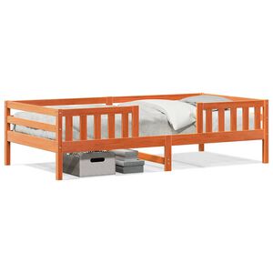 vidaXL sengeramme uden madras 100x200 cm massivt fyrretr&aelig; gyldenbrun