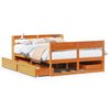 vidaXL sengeramme uden madras 140x190 cm massivt fyrretr&aelig; gyldenbrun