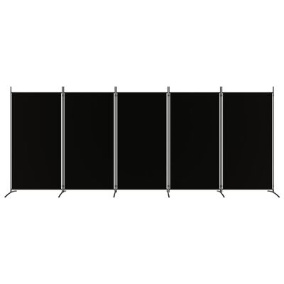 vidaXL 5-panels rumdeler 433x180 cm stof sort