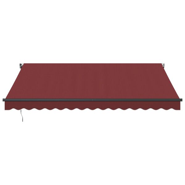 vidaXL markise med LED-lys 400x350 cm automatisk betjening bordeaux