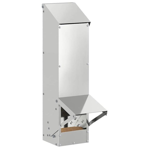 vidaXL Hønsefoder Sølv 13 x 12 x 51 cm Galvaniseret stål