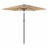 vidaXL haveparasol med LED-lys og st&aring;lstang 268x268x226 cm brun
