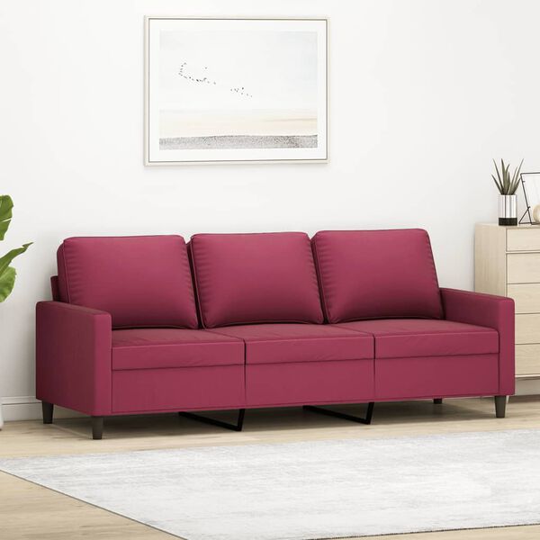vidaXL 3-personers sofa 180 cm fløjl vinrød