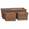 vidaXL Planter Kurv med opbevaring 3 pcs Brun Kubu rattan
