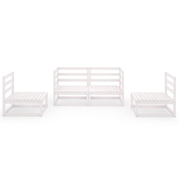 vidaXL lounges&aelig;t til haven 4 dele massivt fyrretr&aelig; hvid