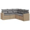 vidaXL sofas&aelig;t til haven 5 dele med hynder polyrattan beige