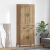 vidaXL Highboard med skuffe 2 pcs Artisan Egetr&aelig; Konstrueret tr&aelig;