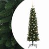 vidaXL Kunstigt slankt juletr&aelig; med julekugle 120 cm 150 LED'er