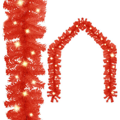 vidaXL juleguirlande med LED-lys 20 m rød