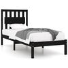 vidaXL sengeramme 75x190 cm Small Single massivt fyrretr&aelig; sort