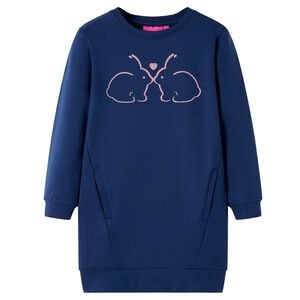 Sweatshirtkjole til b&oslash;rn str. 92 marinebl&aring;