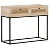 vidaXL konsolbord 100x35x76 cm massivt mangotr&aelig; og naturlig r&oslash;rflet