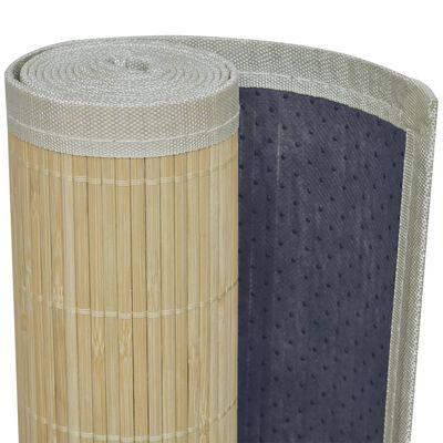 vidaXL gulvtæppe 120x180 cm rektangulært bambus naturfarvet