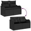 vidaXL Havesofa S&aelig;t med pude 8 pcs Sort Poly rattan