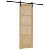vidaXL Skyded&oslash;r Naturfarvet og sort 73,5 x 211 cm Massivt fyrretr&aelig;