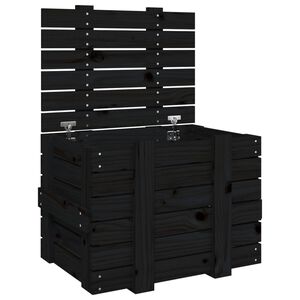 vidaXL opbevaringskasse 58x40,5x42 cm massivt fyrretr&aelig; sort
