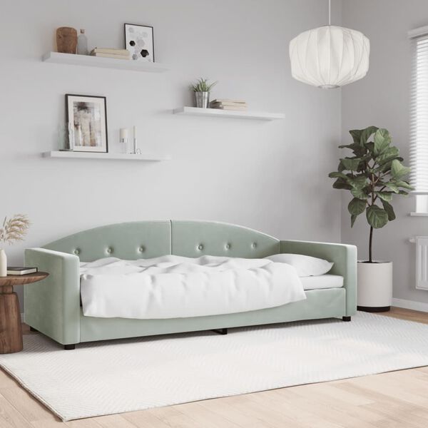 vidaXL daybed 80x200 cm velour lysegr&aring;