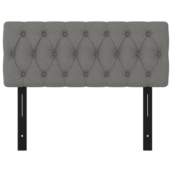 vidaXL sengegavle 2 stk. 100x7x78/88 cm stof m&oslash;rkegr&aring;