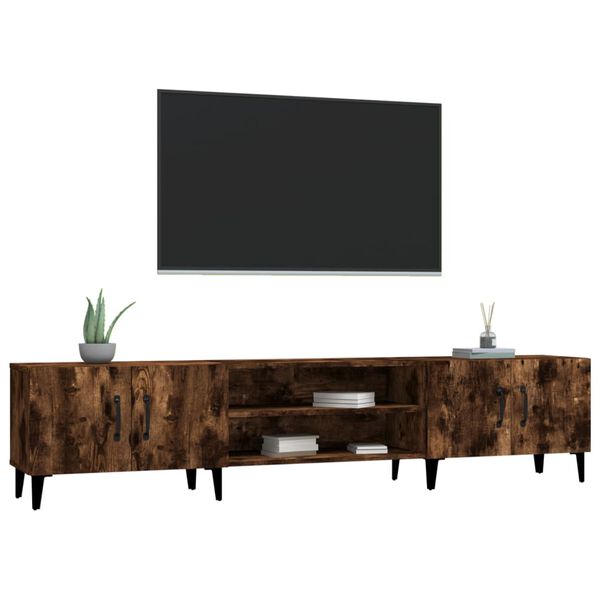 vidaXL tv-bord 180x31,5x40 cm konstrueret træ røget egetræsfarve