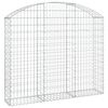vidaXL buet gabionkurv 150x30x120/140 cm galvaniseret jern