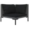vidaXL havesofa med hynder halvrundt polyrattan