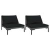 vidaXL moduler til havesofa 2 stk. med hynder halvrundt polyrattan
