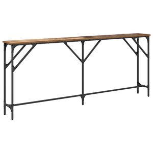 vidaXL Konsolbord Gammelt tr&aelig; 180 x 23 x 75 cm Laminat tr&aelig; og metal