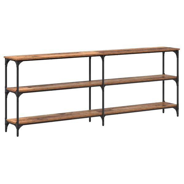 vidaXL Konsolbord Gammelt tr&aelig; 200 x 29 x 75 cm Samlet tr&aelig; og metal